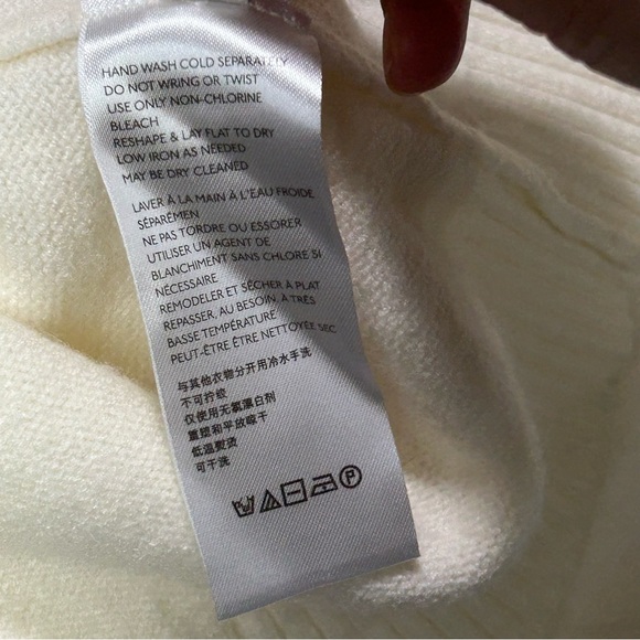 Anthropologie Womens Sweater Cream Knit Cowl  Neck Turtleneck Soft Size S - Picture 10 of 15